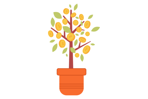 Download Finance Growth Color Icon. Money Coins O - Growth Collection