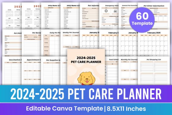 Download 2024-2025 Pet Care Planner Canva Kdp - Pet Collection