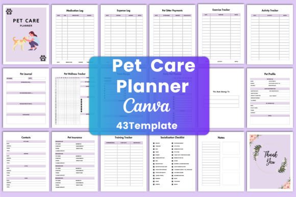 Download Pet Care Planner Canva KDP Template - Pet Collection