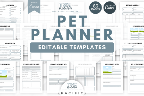 Download Pet Planner Canva Templates | PACIFIC - Pet Collection