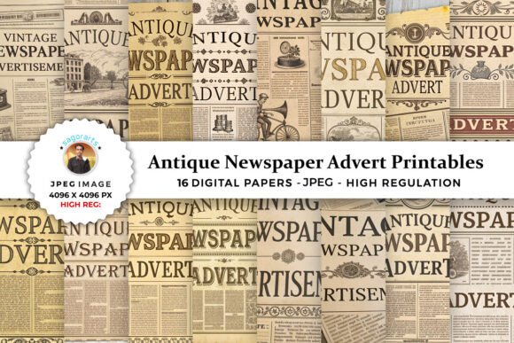 Download Antique Newspaper Advert Printables - New Collection