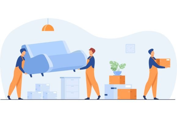 Download Moving to New Apartment Concept. Men in - New Collection