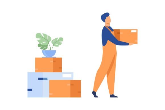 Download Moving to New Apartment Concept. Men in - New Collection