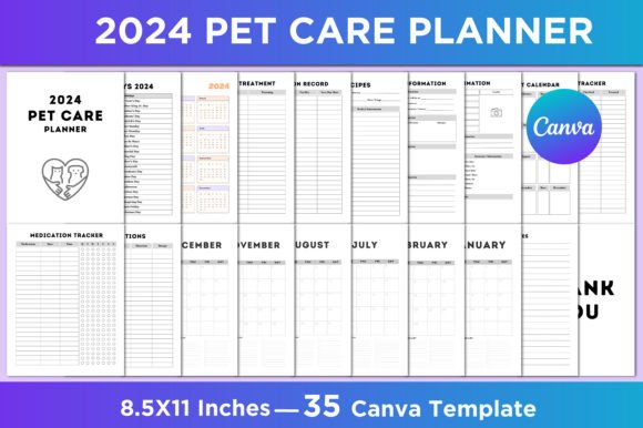 Download 2024 Pet Care Planner Canva Interior - Pet Collection