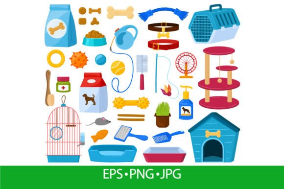 Download Cartoon Pet Shop Accessories, Cats, Dogs - Pet Collection