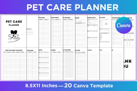Download Editable Pet Care Planner Canva Interior - Pet Collection